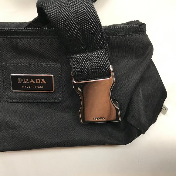 SOLD - Prada Black Waist Pouch Bag Nylon Single Zipper Pocket Fanny Pack - Picture 7 of 9